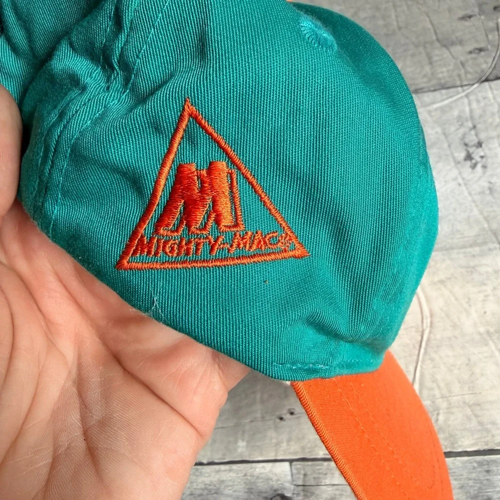 Vintage Miami Dolphins Hat Mighty-Mac Toddler Snapback Teal Orange NFL Football